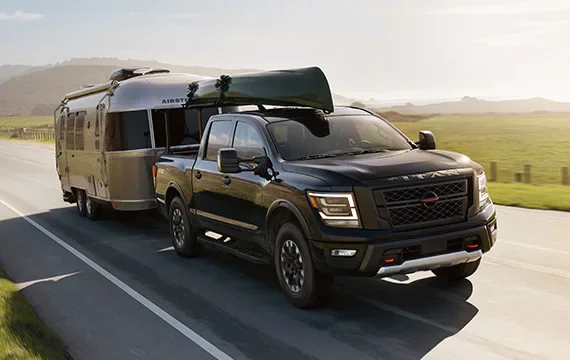 2022 Nissan TITAN towing airstream | Wood Nissan of Lee's Summit in Lee's Summit MO