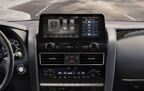 2023 Nissan Armada touchscreen and front console | Wood Nissan of Lee's Summit in Lee's Summit MO